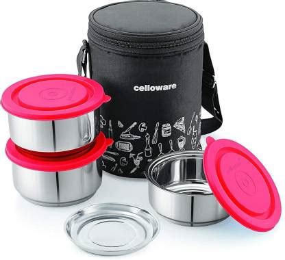 cello max fresh thermo style lunch 3 (s.s containers) 3 Containers 